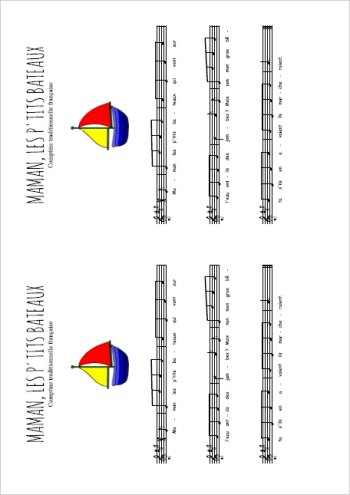 Maman les p'tits bateaux Partition gratuite
